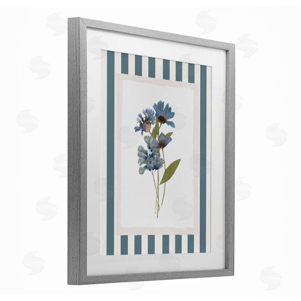 Val Rhodes Summer Memories Florals Gray Framed Print Under Glass Wall Art