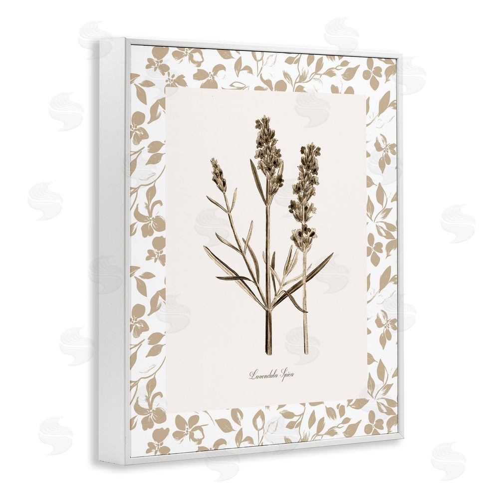 Kelly Donovan Neutral Imperial Herb Study White Framed Giclee Wall Art Print
