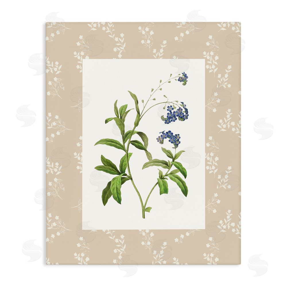 Val Rhodes Botanical Plate Design Stretched Canvas Wall Art