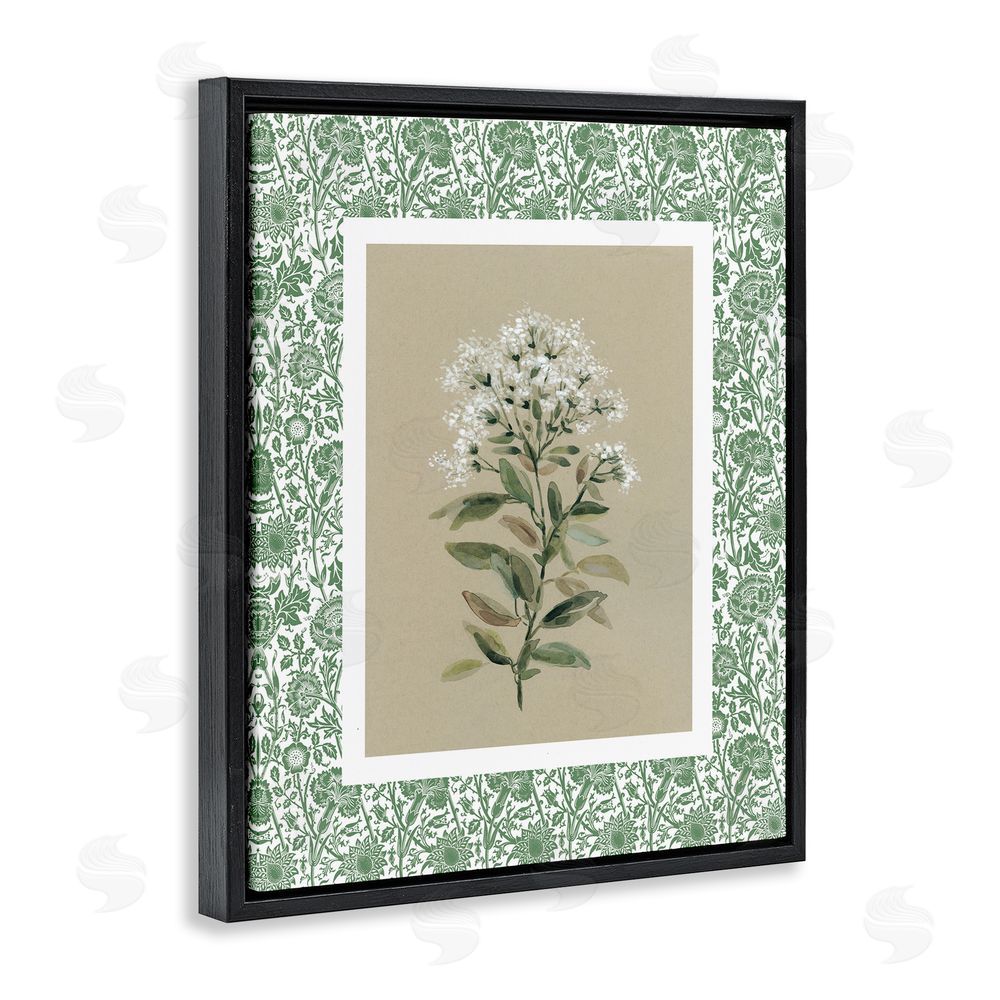 Carol Robinson Plant on Green Botanicals Black Floating Frame Canvas Wall Art Print