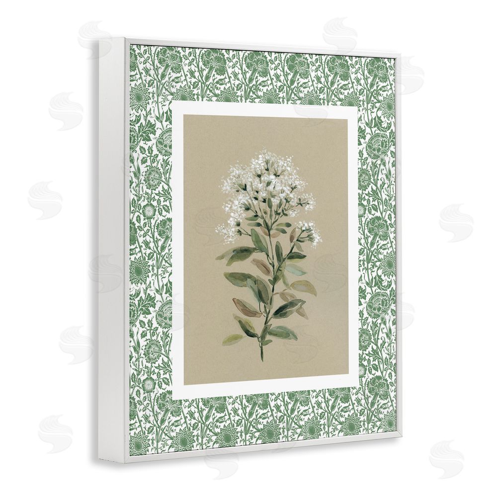 Carol Robinson Plant on Green Botanicals White Framed Giclee Wall Art Print