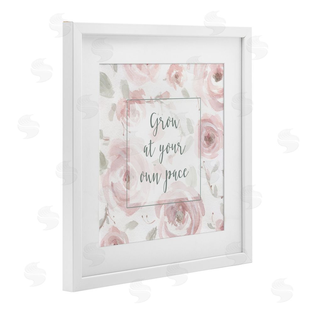 Carol Robinson Grow at Your Pace Florals White Framed Print Under Glass Wall Art