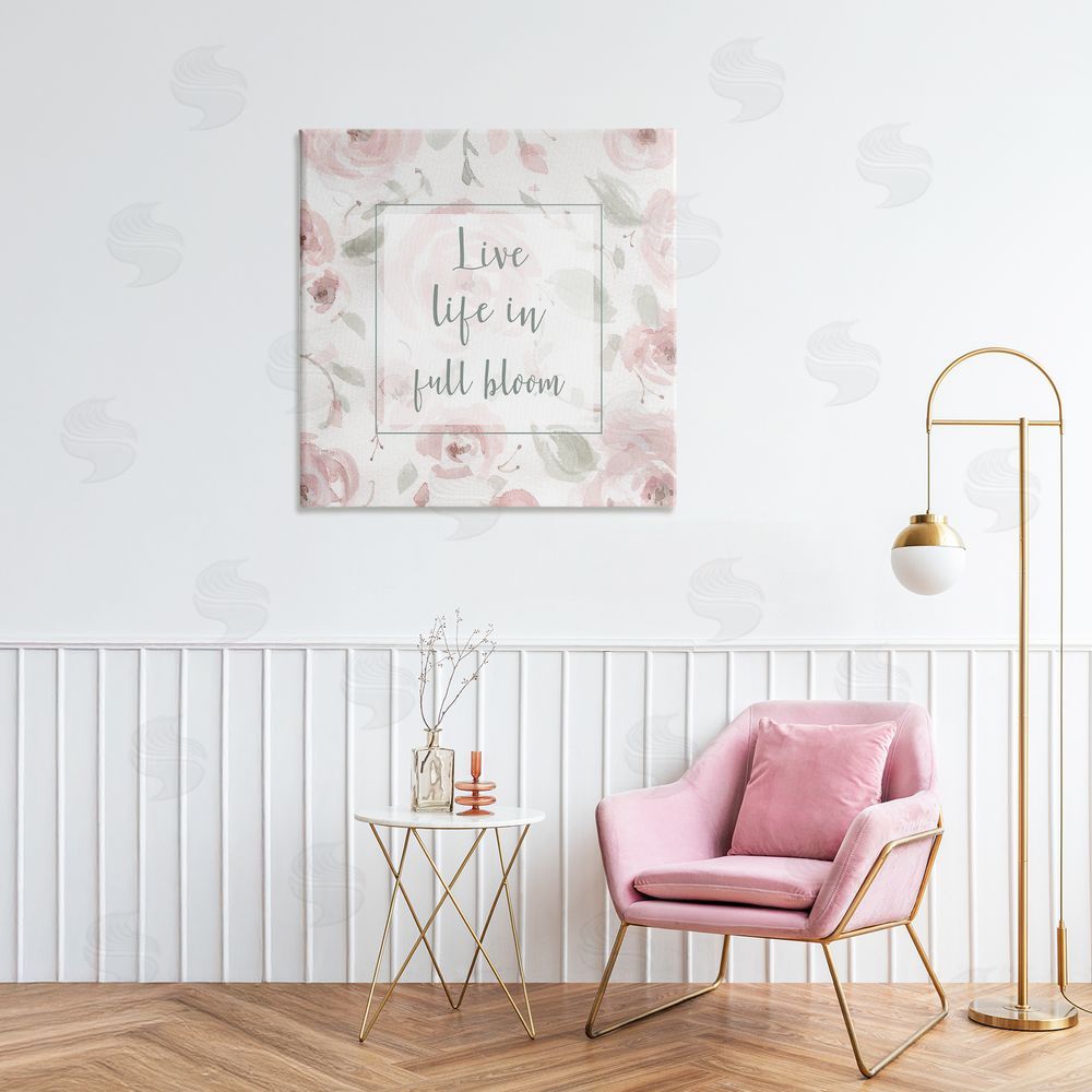 Carol Robinson Live Full Bloom Florals Canvas Wall Art Print in Room