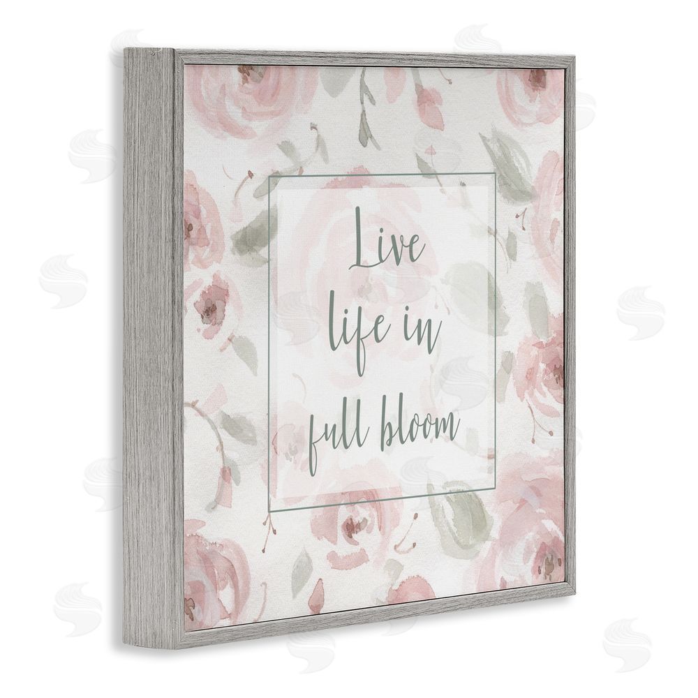 Carol Robinson Live Full Bloom Florals Gray Framed Giclee Wall Art Print