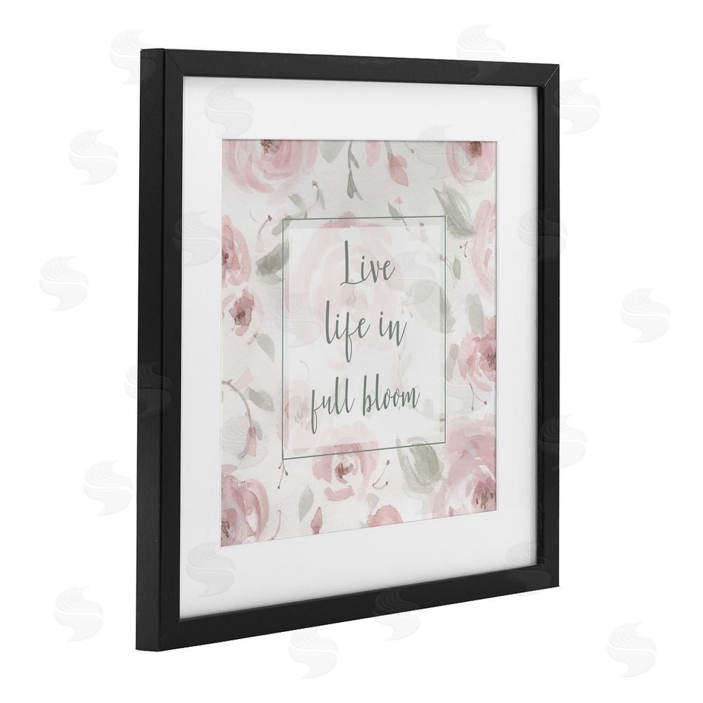 Carol Robinson Live Full Bloom Florals Black Framed Print Under Glass Wall Art