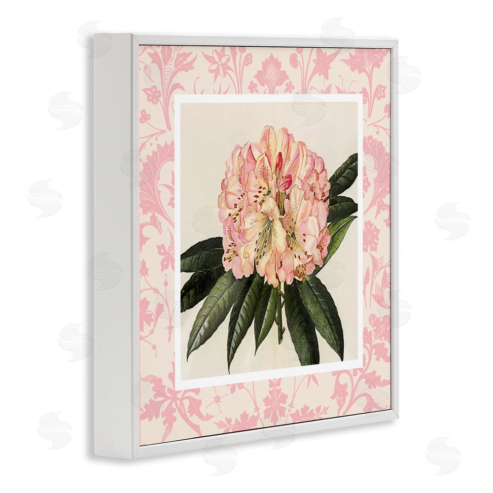 Livi Finn Pink Pattern Botanical White Framed Giclee Wall Art Print