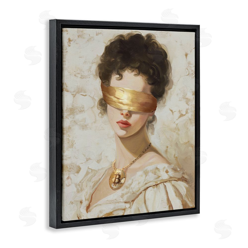 Svetlana Aleynikova Crypto Veil Portrait Black Floating Frame Canvas Wall Art Print