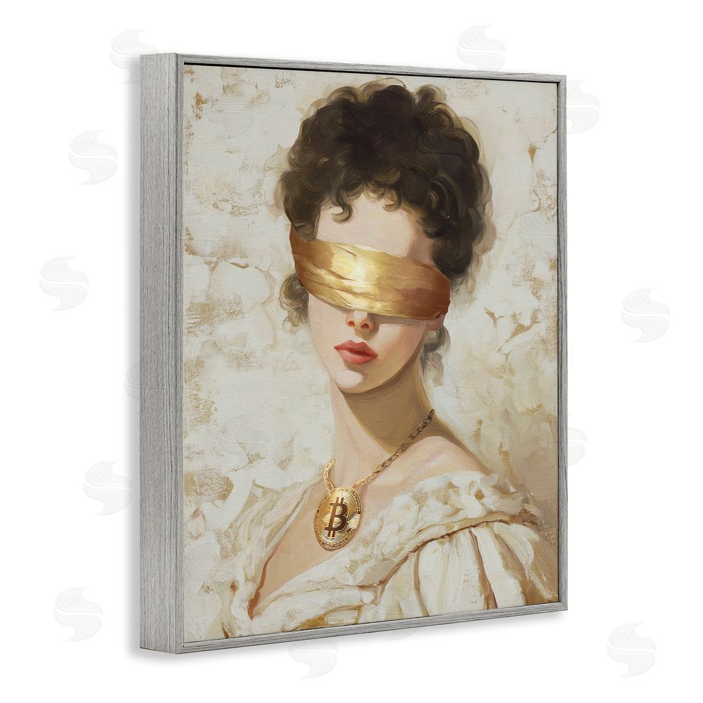 Svetlana Aleynikova Crypto Veil Portrait Gray Framed Giclee Wall Art Print