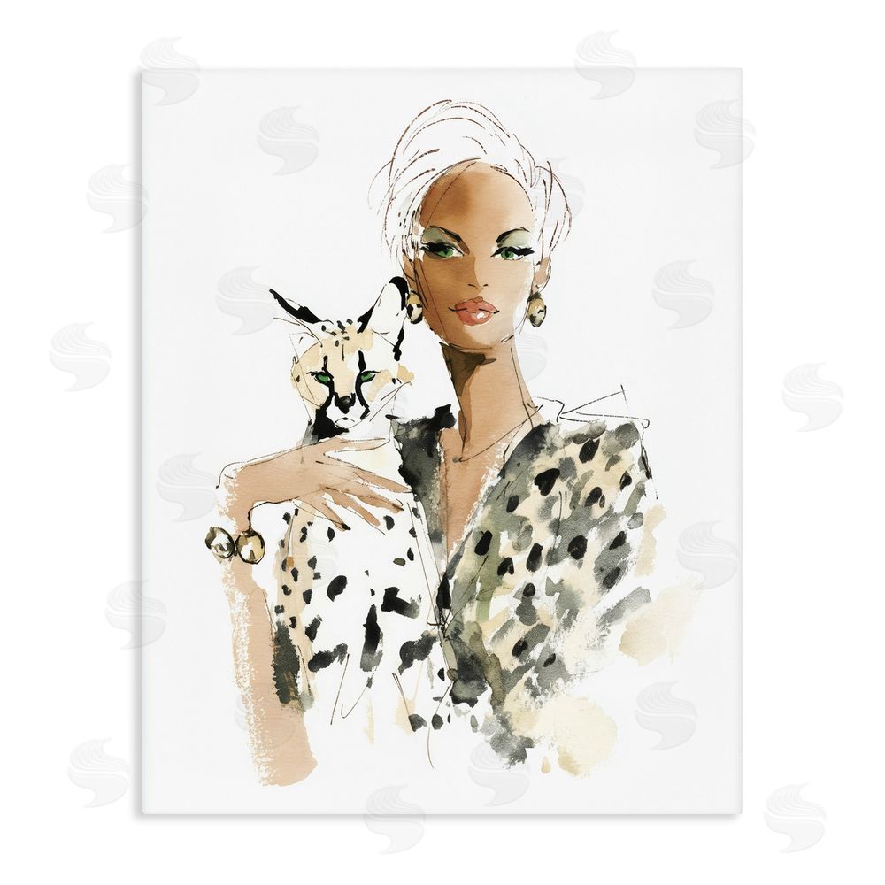 Svetlana Aleynikova Fashion Hunt Elegant Woman Stretched Canvas Wall Art Print