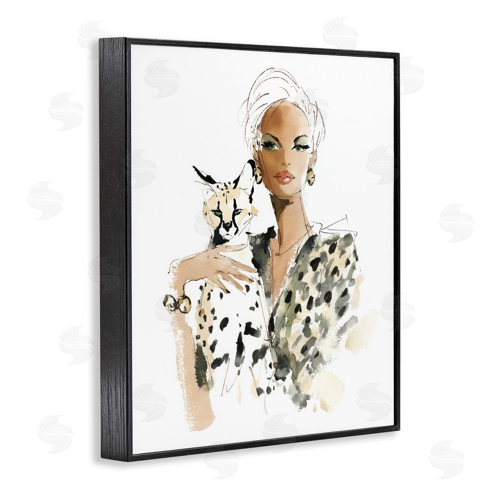 Svetlana Aleynikova Fashion Hunt Elegant Woman Black Framed Giclee Wall Art Print