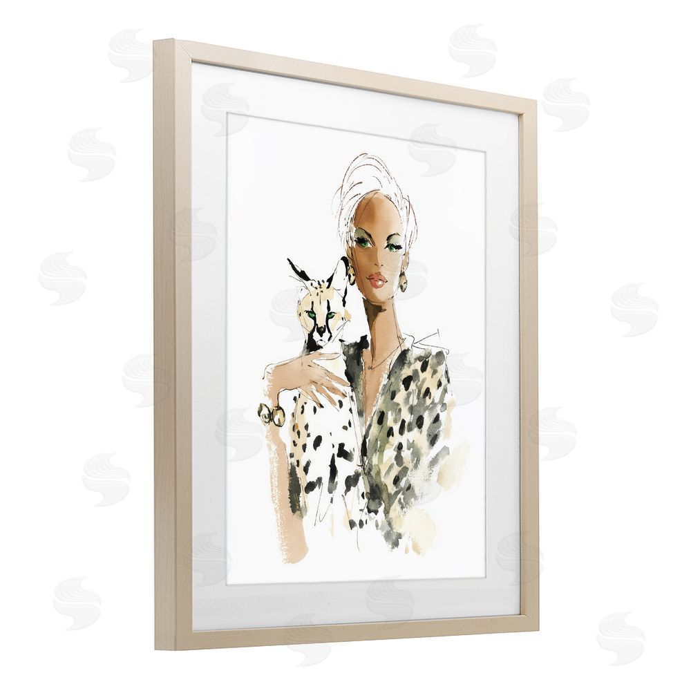 Svetlana Aleynikova Fashion Hunt Elegant Woman Birch Framed Print Under Glass Wall Art