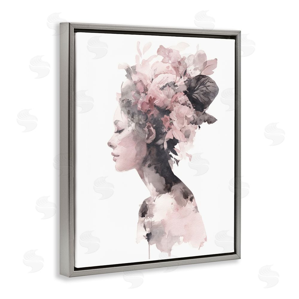 Svetlana Aleynikova Nature's Empress Silhouette Gray Floating Frame Canvas Wall Art Print