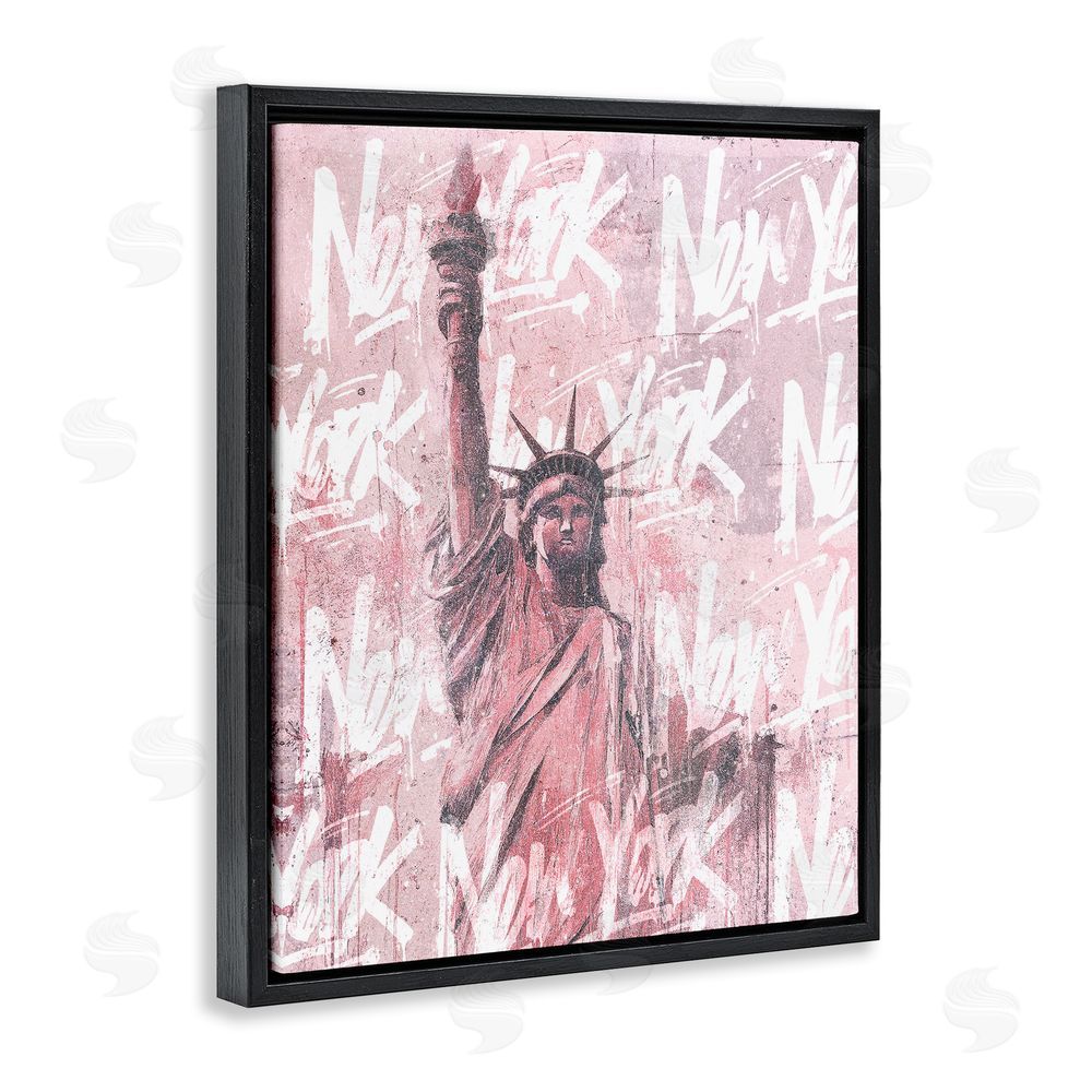Svetlana Aleynikova Sparkle Of The City Statue Black Floating Frame Canvas Wall Art Print