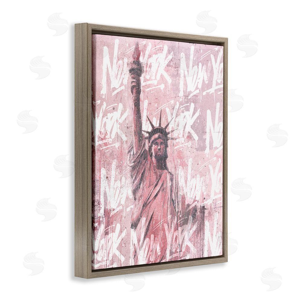 Svetlana Aleynikova Sparkle Of The City Statue Brown Floating Frame Canvas Wall Art Print