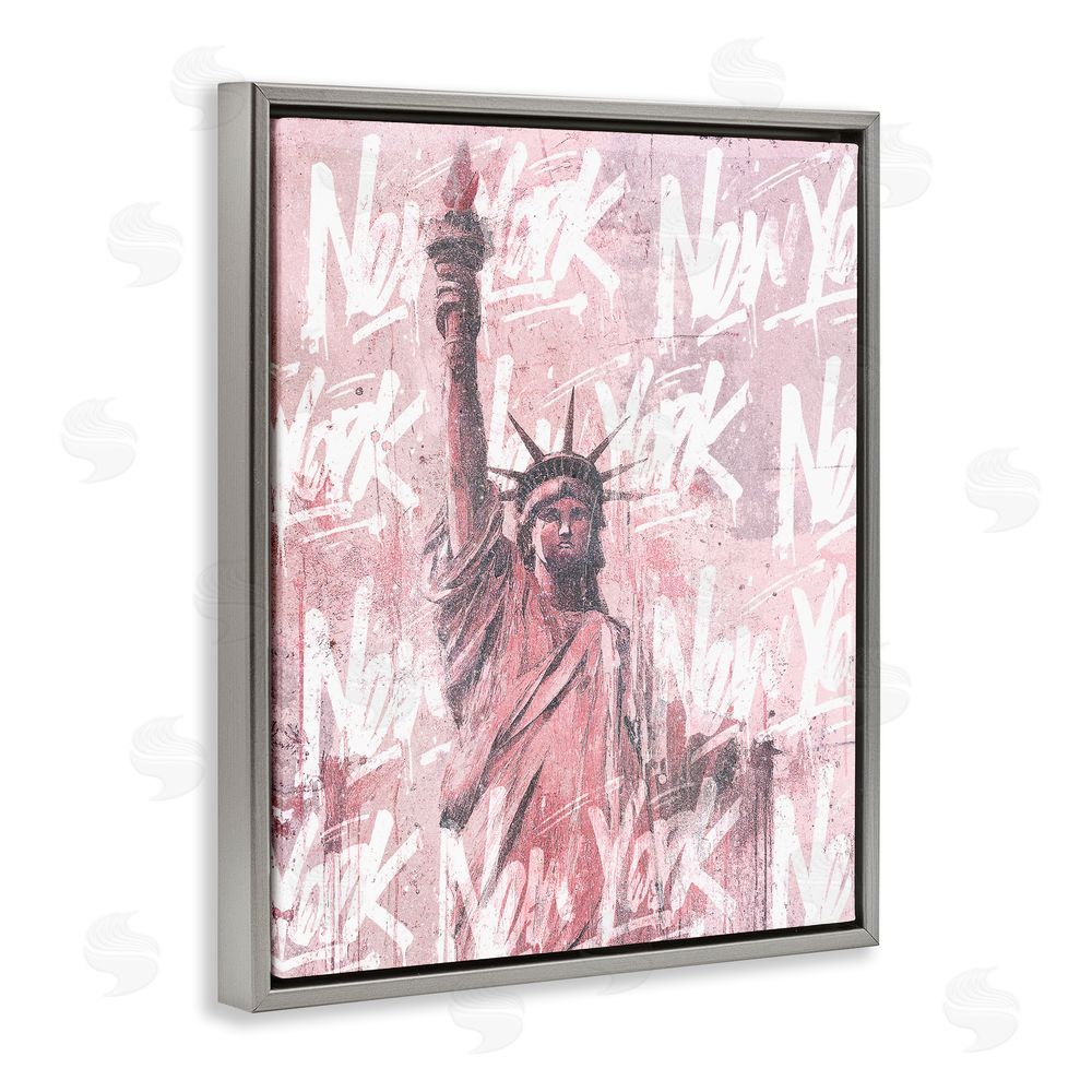 Svetlana Aleynikova Sparkle Of The City Statue Gray Floating Frame Canvas Wall Art Print