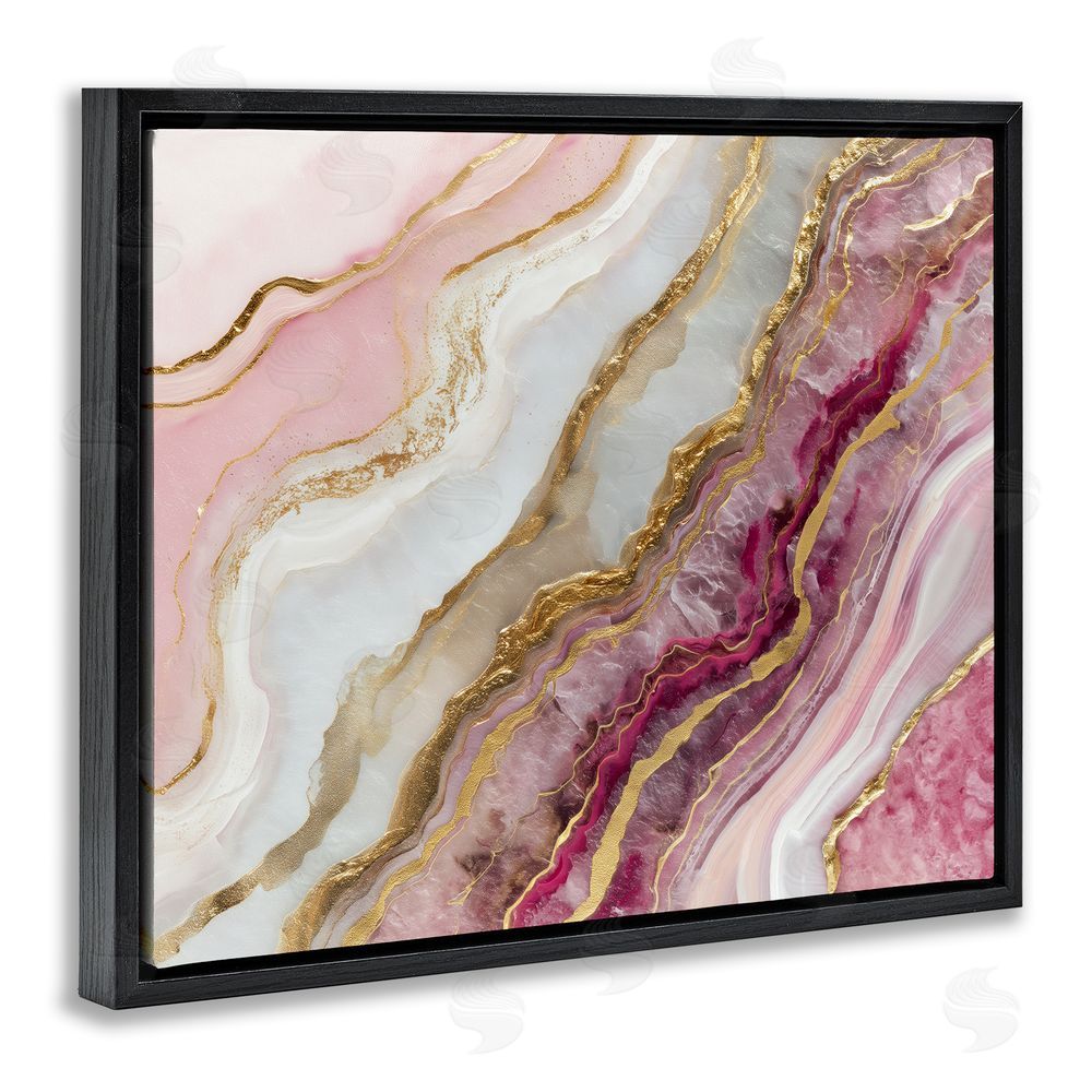 Svetlana Aleynikova Frozen Petal Stone Black Floating Frame Canvas Wall Art Print
