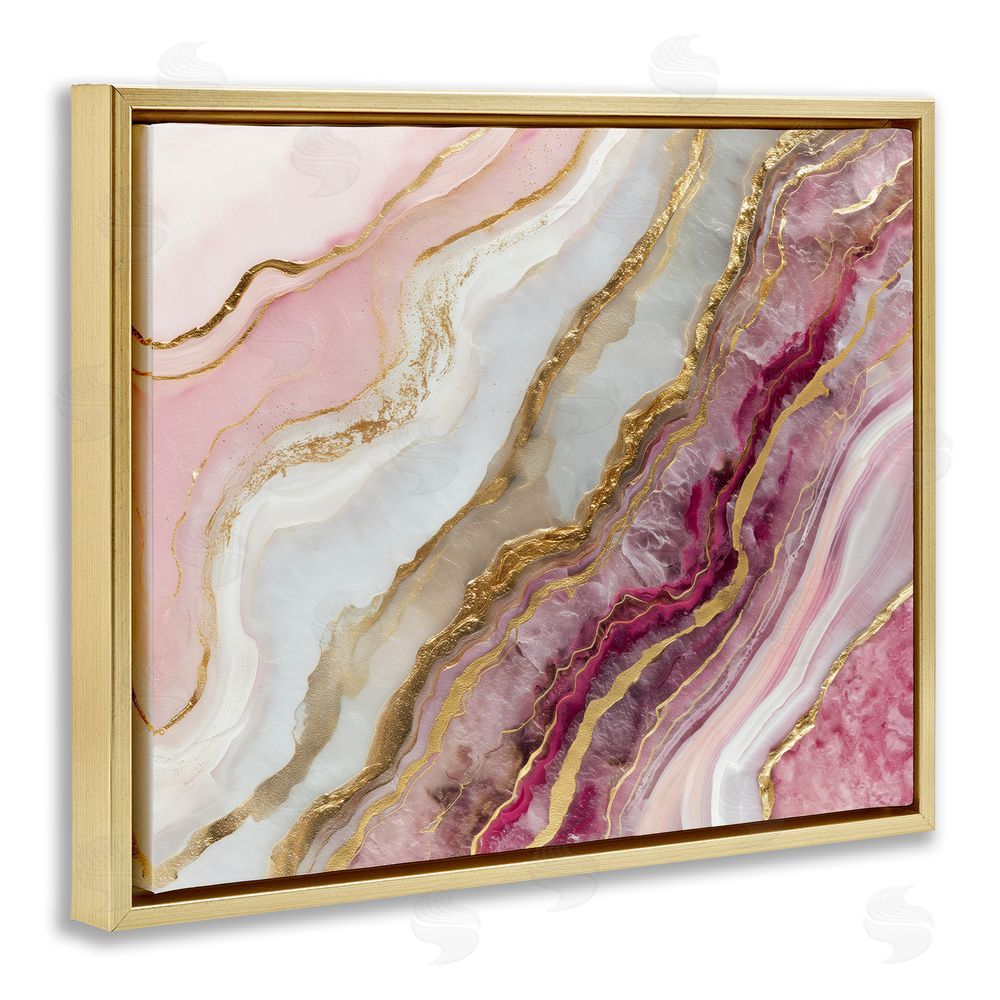 Svetlana Aleynikova Frozen Petal Stone Gold Floating Frame Canvas Wall Art Print