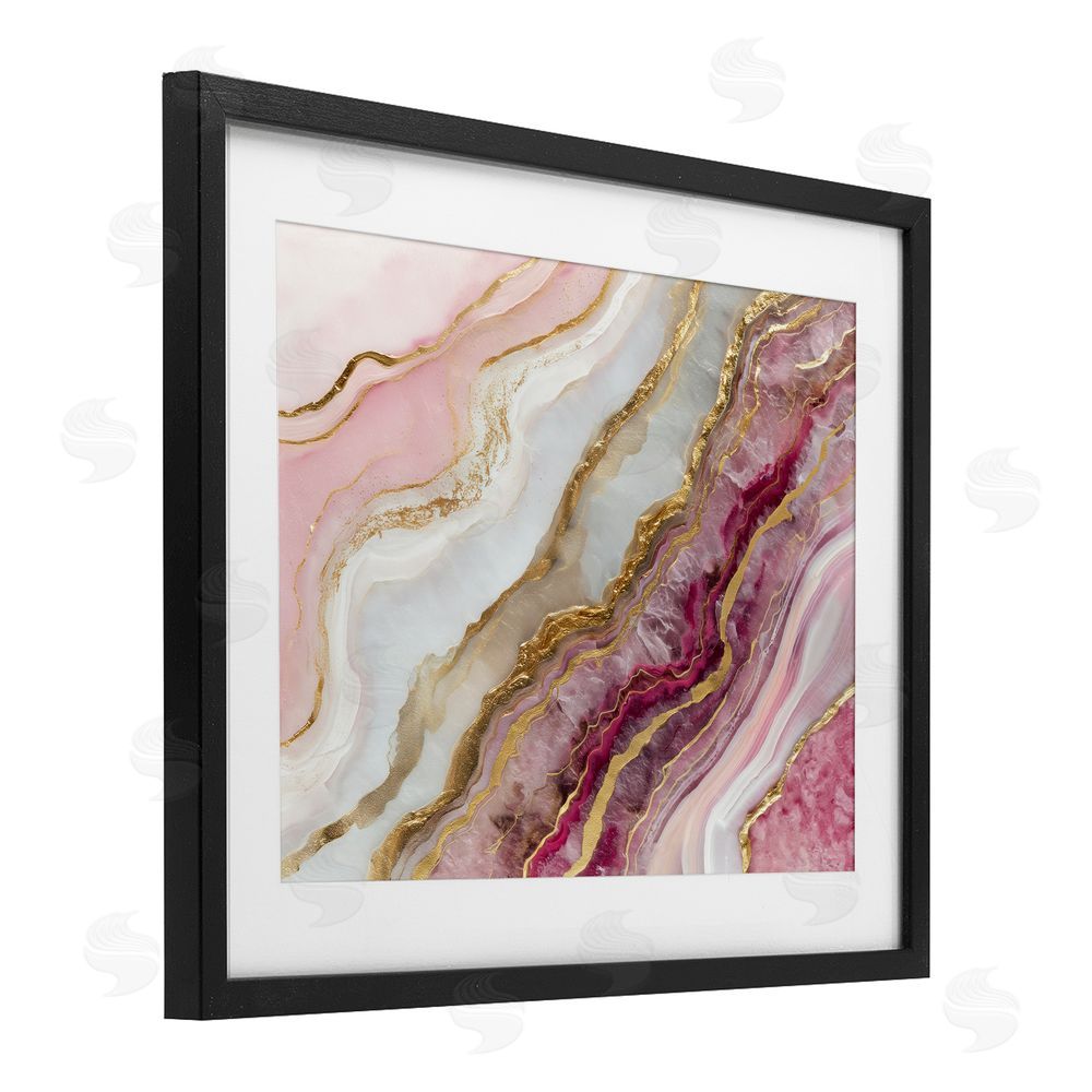 Svetlana Aleynikova Frozen Petal Stone Black Framed Print Under Glass Wall Art