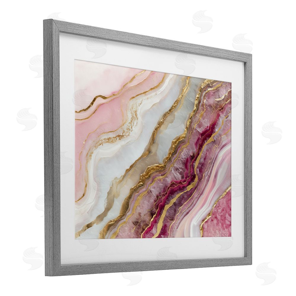 Svetlana Aleynikova Frozen Petal Stone Gray Framed Print Under Glass Wall Art