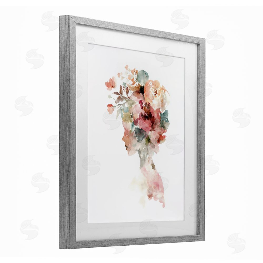 Svetlana Aleynikova Crowned in Nature Silhouette Gray Framed Print Under Glass Wall Art