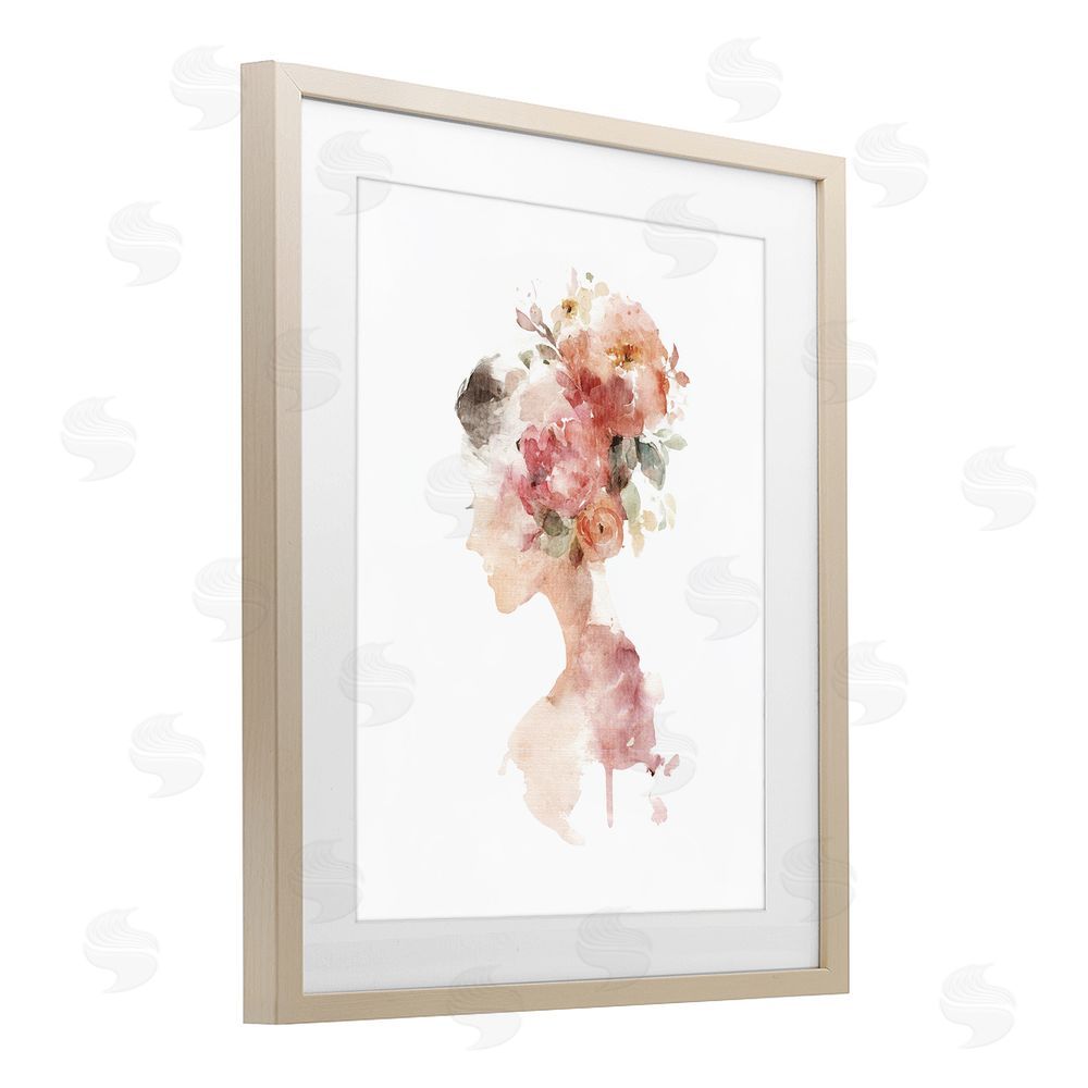 Svetlana Aleynikova Flowing With Petals Portrait Birch Framed Print Under Glass Wall Art