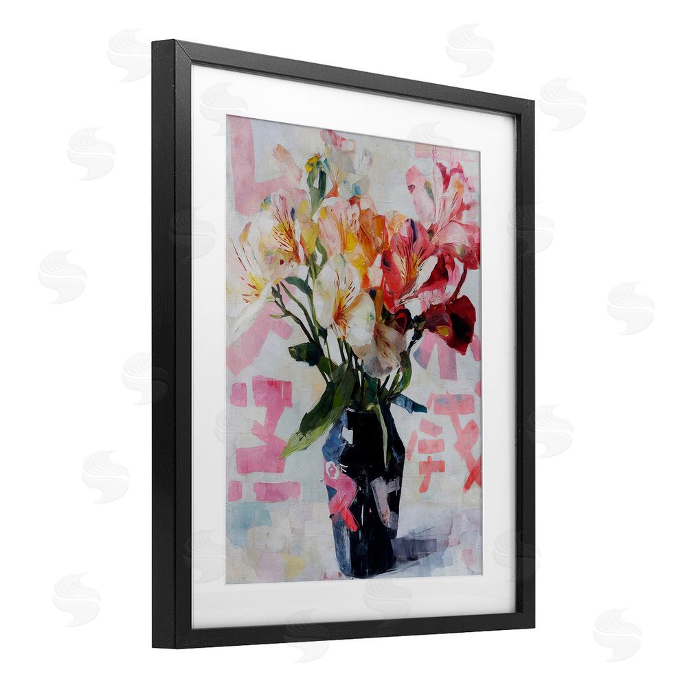 Svetlana Aleynikova Zen Blooms Bouquet Black Framed Print Under Glass Wall Art