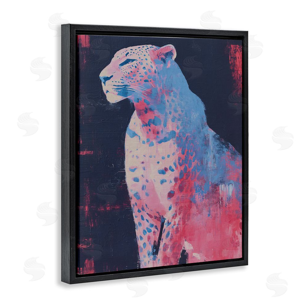 Svetlana Aleynikova Predator Pride Leopard Black Floating Frame Canvas Wall Art Print
