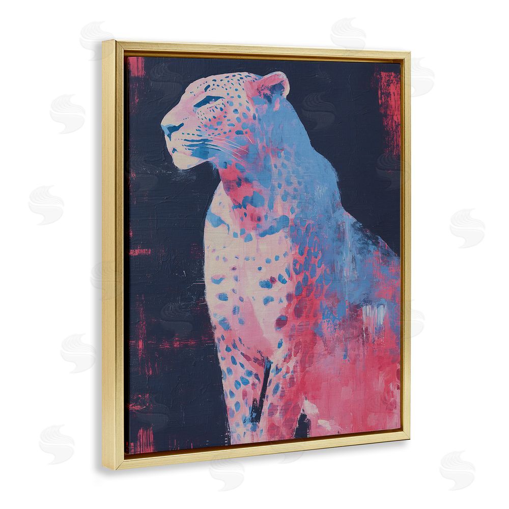 Svetlana Aleynikova Predator Pride Leopard Gold Floating Frame Canvas Wall Art Print