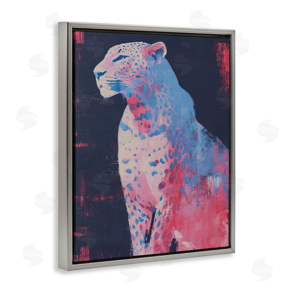 Svetlana Aleynikova Predator Pride Leopard Gray Floating Frame Canvas Wall Art Print