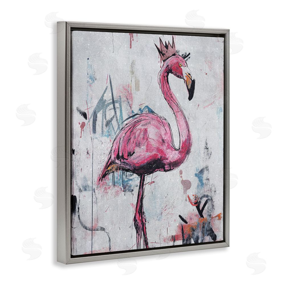 Svetlana Aleynikova Urban Feather Glow Gray Floating Frame Canvas Wall Art Print