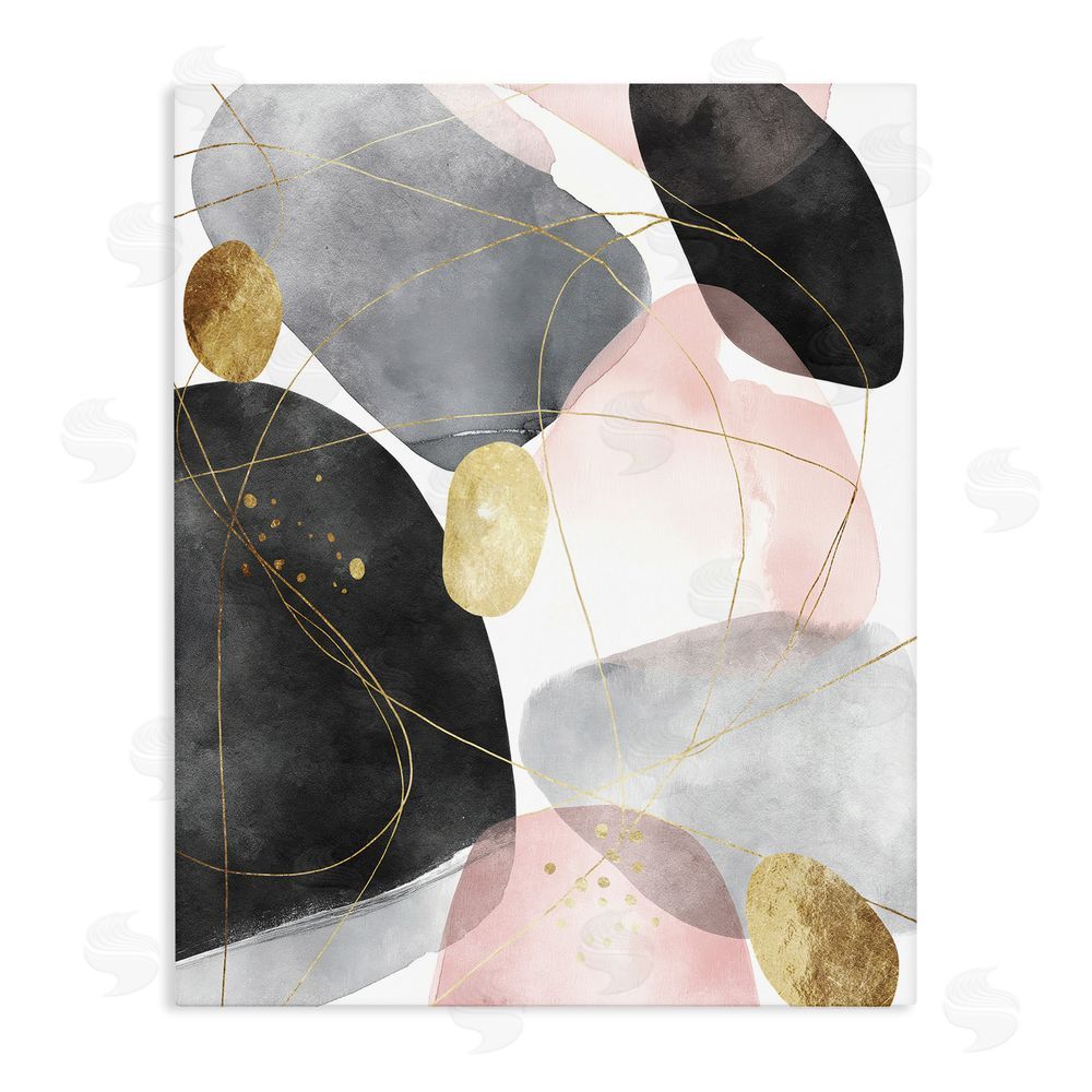 Svetlana Aleynikova Gilded Echoes Shapes Stretched Canvas Wall Art Print