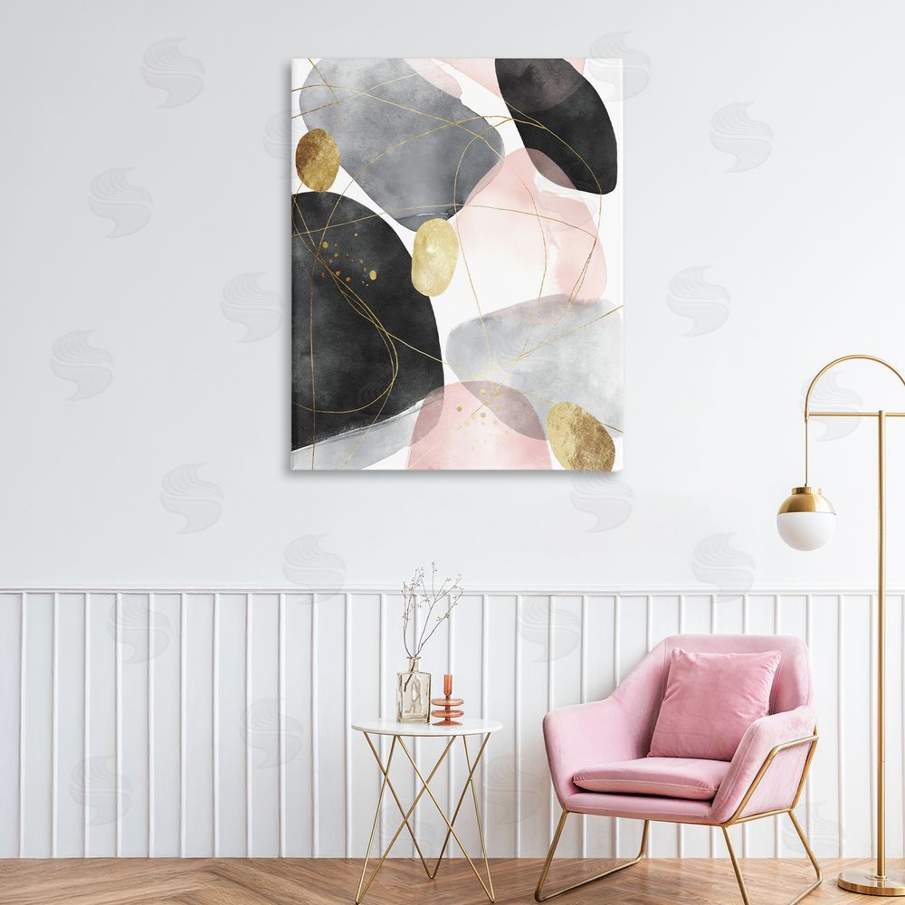 Svetlana Aleynikova Gilded Echoes Shapes Canvas Wall Art Print in Room