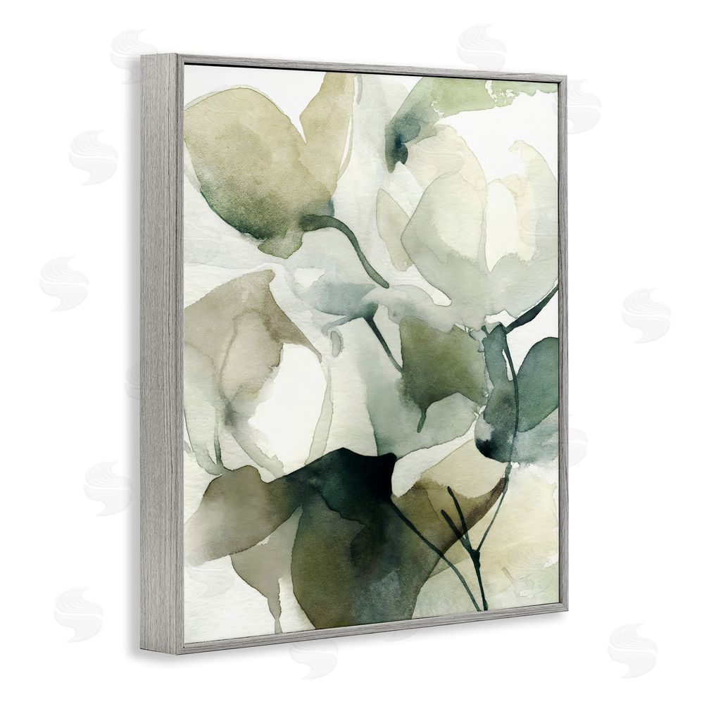 Svetlana Aleynikova Flowing Floral Branches Gray Framed Giclee Wall Art Print