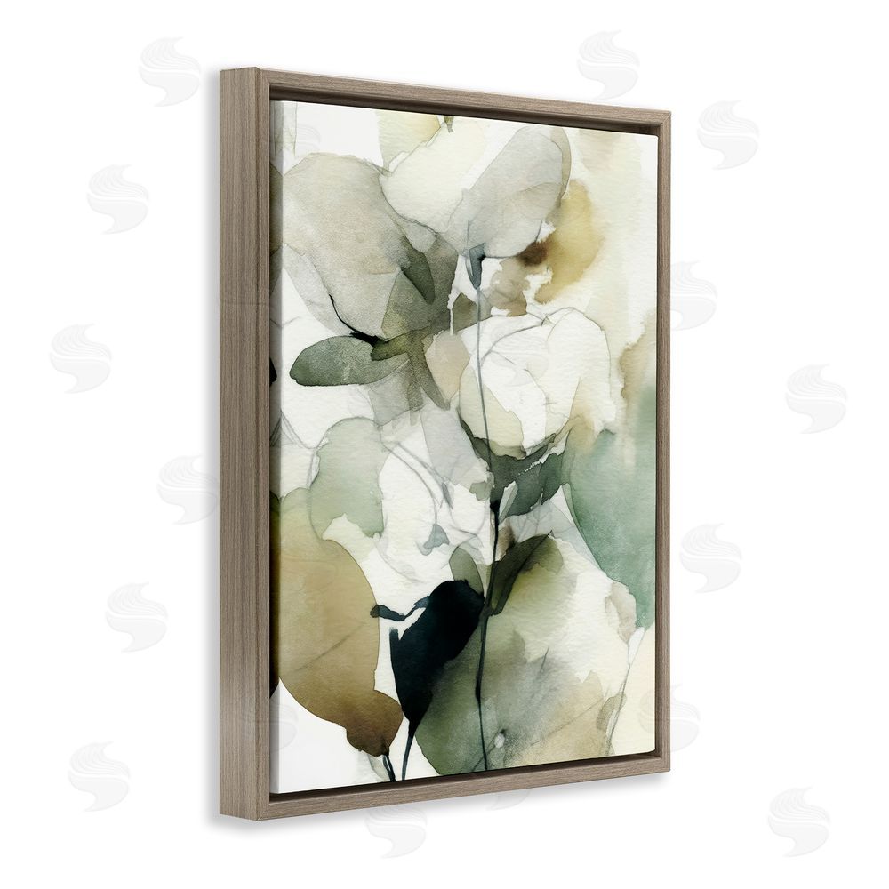 Svetlana Aleynikova Floral Branches in Motion Brown Floating Frame Canvas Wall Art Print