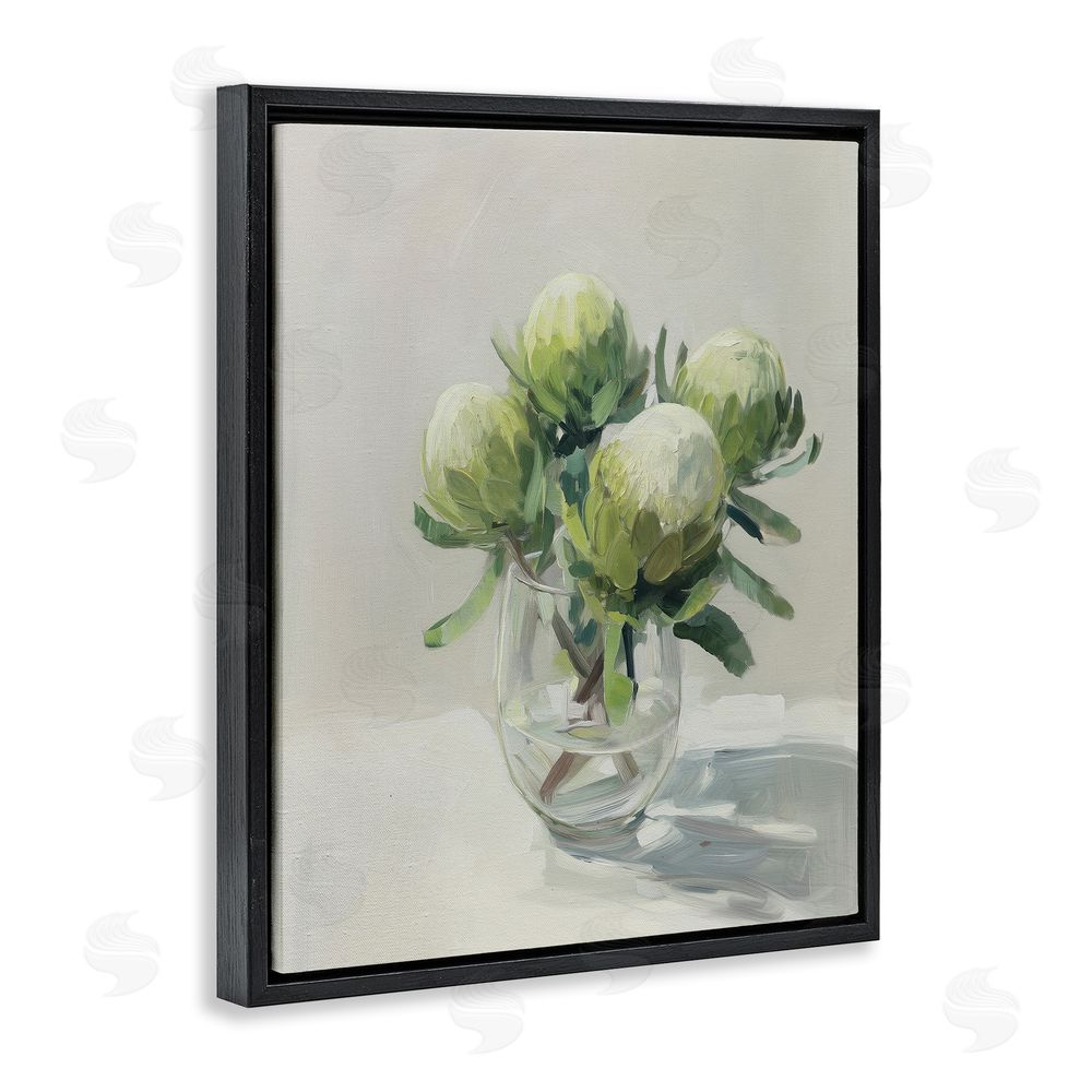 Svetlana Aleynikova Glass & Bloom Still Life Black Floating Frame Canvas Wall Art Print
