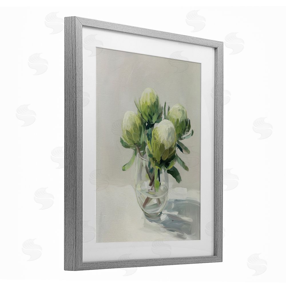 Svetlana Aleynikova Glass & Bloom Still Life Gray Framed Print Under Glass Wall Art