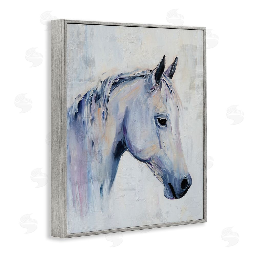 Svetlana Aleynikova Majestic Spirit Horse Portrait Gray Framed Giclee Wall Art Print