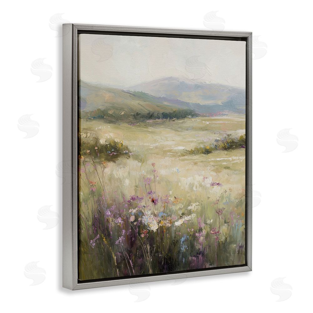 Svetlana Aleynikova Fields Of Serenity Gray Floating Frame Canvas Wall Art Print