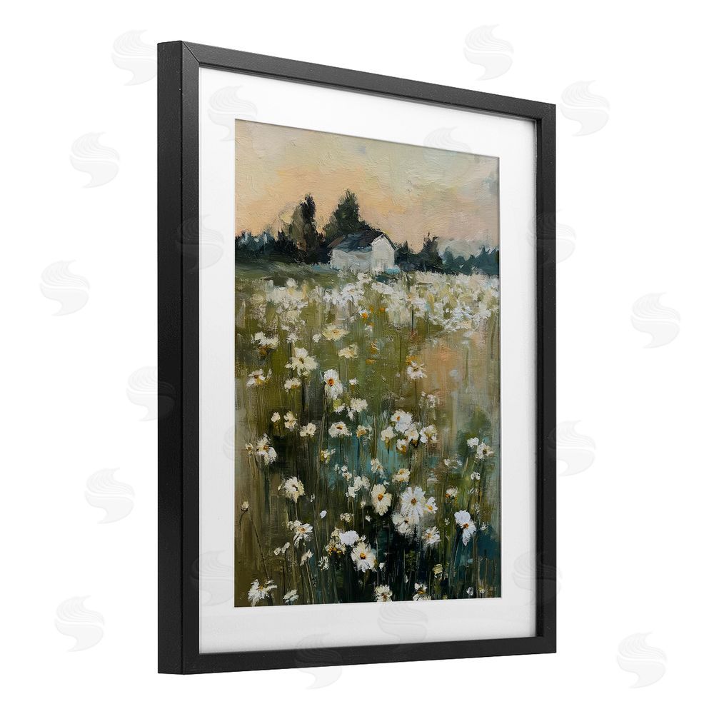 Svetlana Aleynikova Expressive Endless Daisies Black Framed Print Under Glass Wall Art