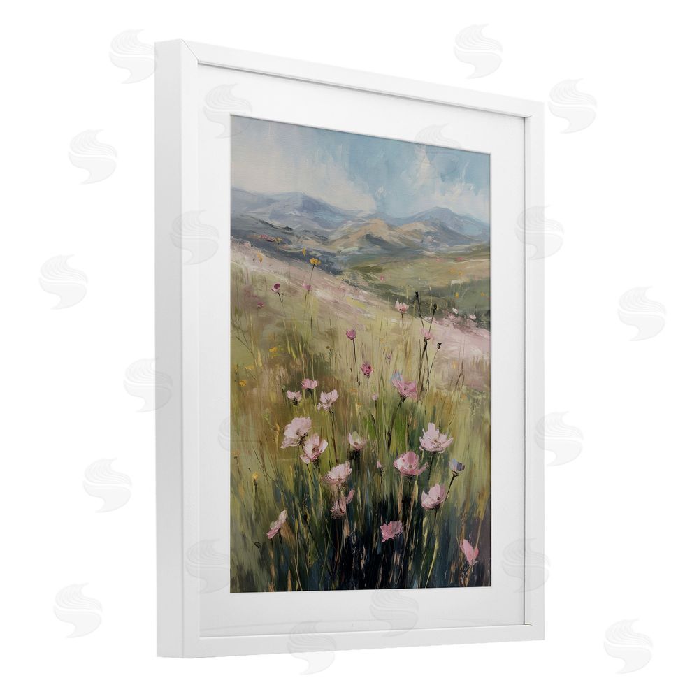 Svetlana Aleynikova Wild Shrubs in Pasture White Framed Print Under Glass Wall Art