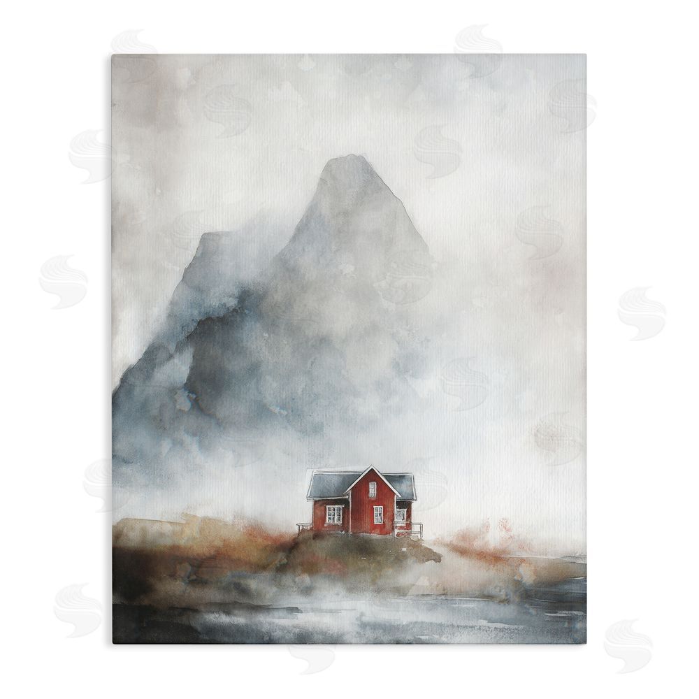 Svetlana Aleynikova Foggy Hugged Hut Stretched Canvas Wall Art Print