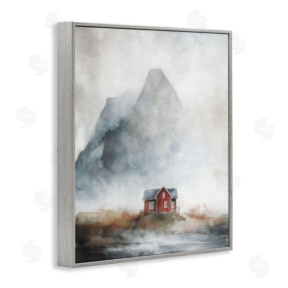 Svetlana Aleynikova Foggy Hugged Hut Gray Framed Giclee Wall Art Print