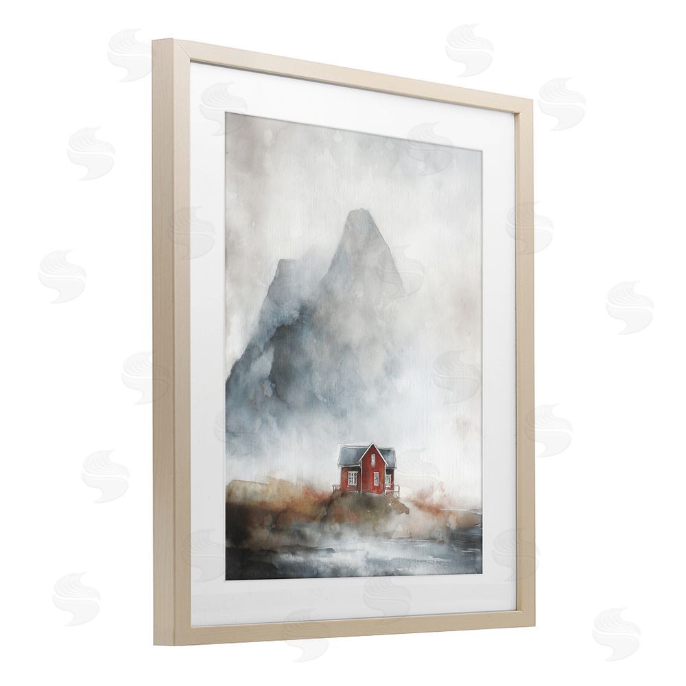 Svetlana Aleynikova Foggy Hugged Hut Birch Framed Print Under Glass Wall Art