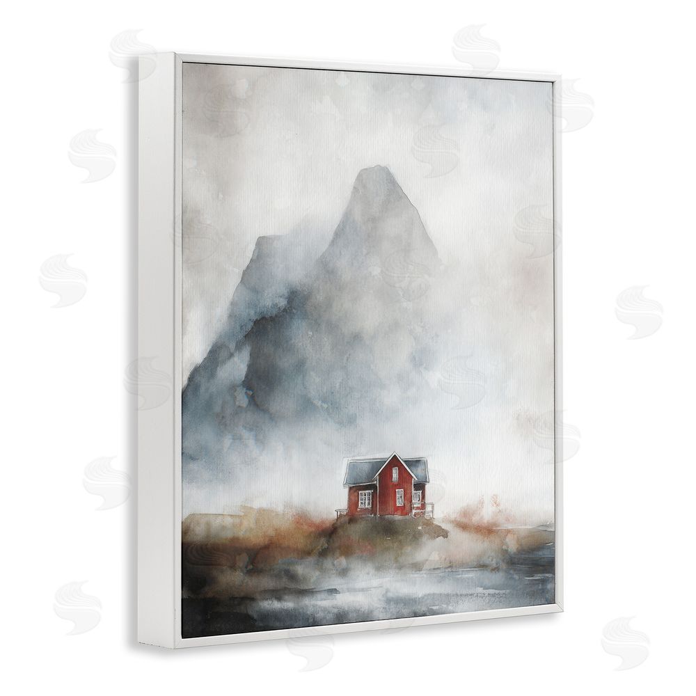 Svetlana Aleynikova Foggy Hugged Hut White Framed Giclee Wall Art Print