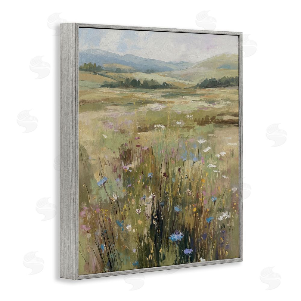 Svetlana Aleynikova Breezy Pastures Impression Gray Framed Giclee Wall Art Print