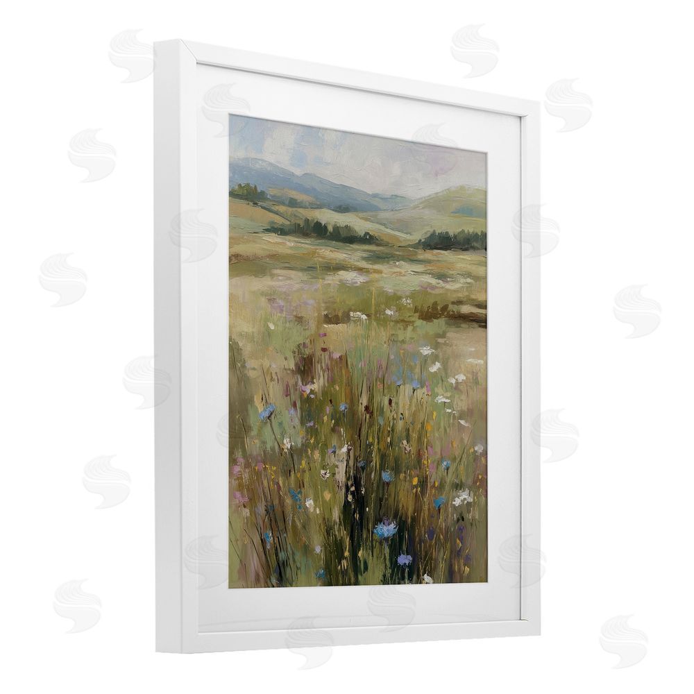 Svetlana Aleynikova Breezy Pastures Impression White Framed Print Under Glass Wall Art