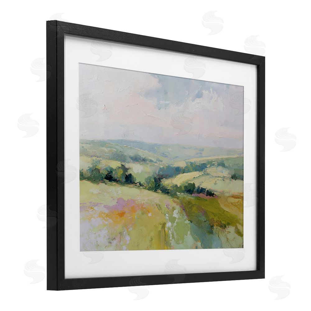 Svetlana Aleynikova Endless Green Hills Black Framed Print Under Glass Wall Art