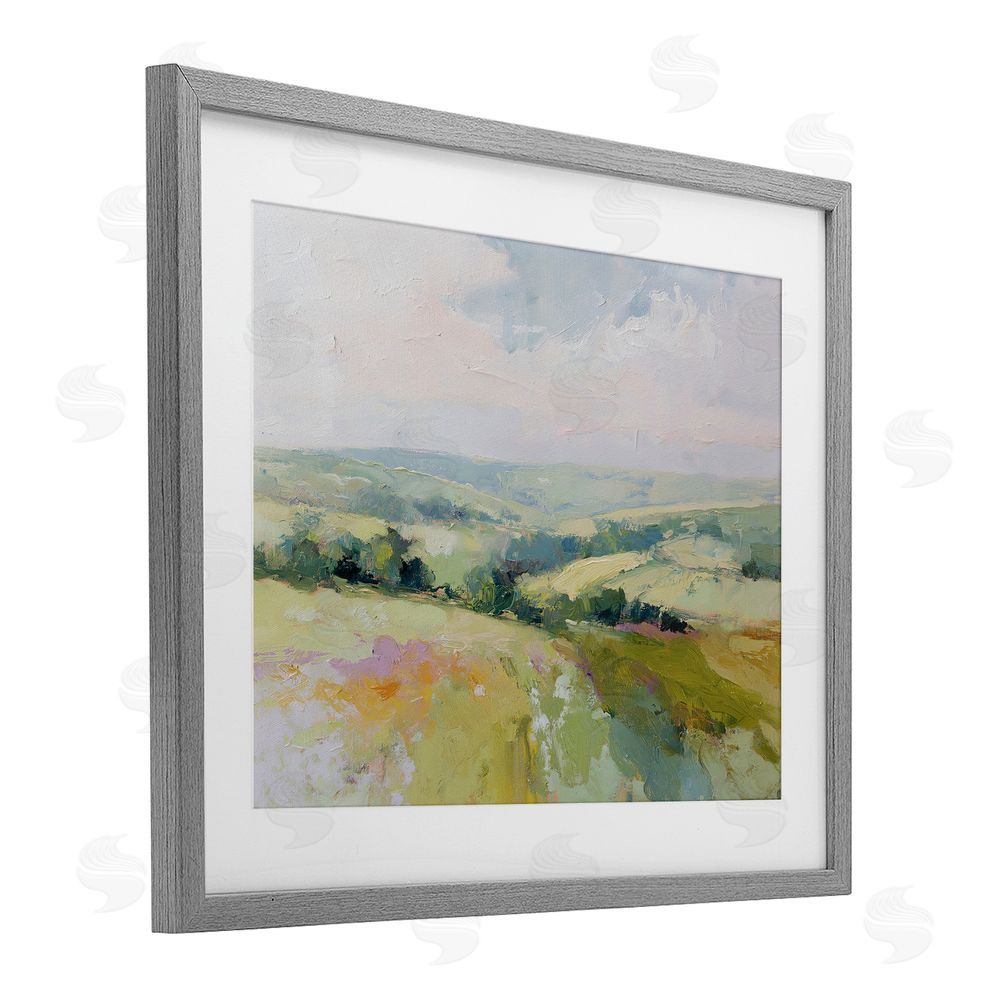 Svetlana Aleynikova Endless Green Hills Gray Framed Print Under Glass Wall Art