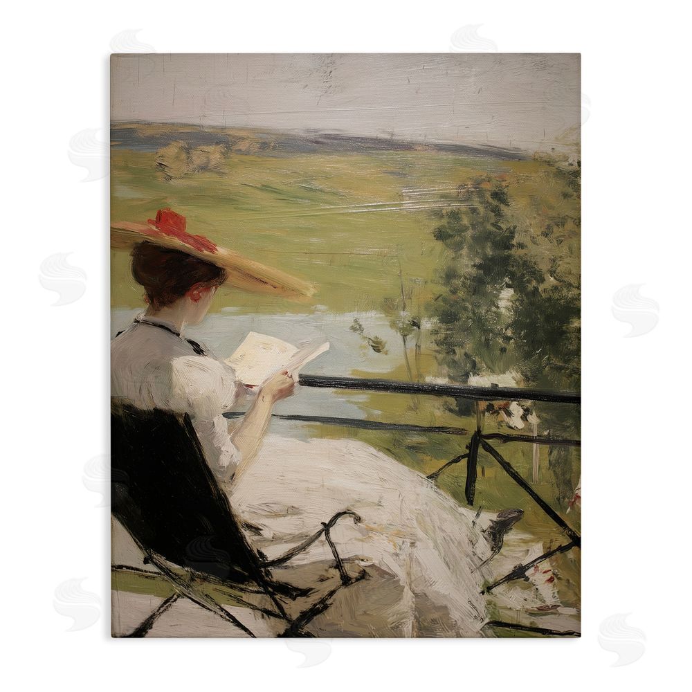 Svetlana Aleynikova In The Comfort Of Pages Stretched Canvas Wall Art Print