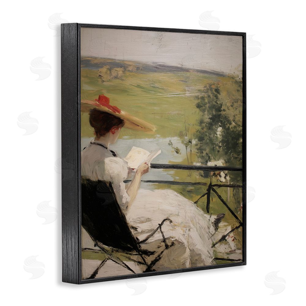 Svetlana Aleynikova In The Comfort Of Pages Black Framed Giclee Wall Art Print